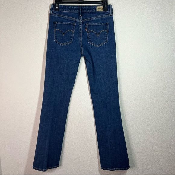 Levi's Blue Mid Rise Demi Curve Classic Boot Cut Jeans Women's Size 2 - Picture 2 of 9